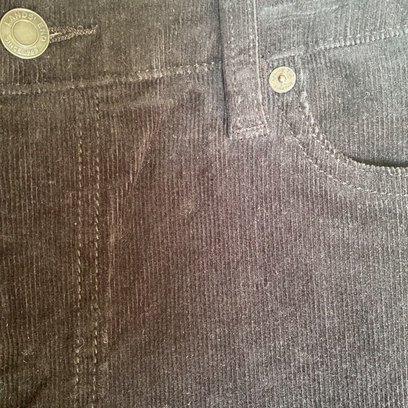 LANDS’ END Black Corduroy Straight Leg Pants Jeans 10 - Picture 11 of 14